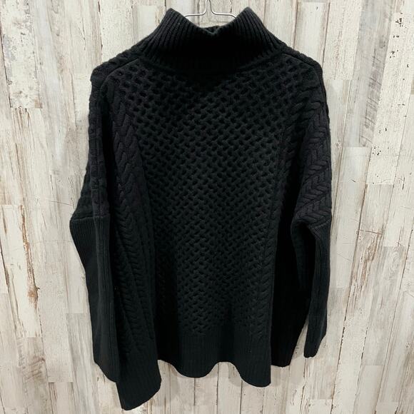AYR Le Square Extra Fine Merino Wool Black Chunky Knit Sweater Size Small - Picture 9 of 11